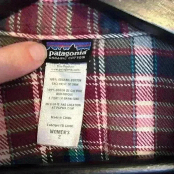 Women’s Patagonia 100% Organic Cotton Flannel Button Down Shirt Size 2 - Picture 4 of 9
